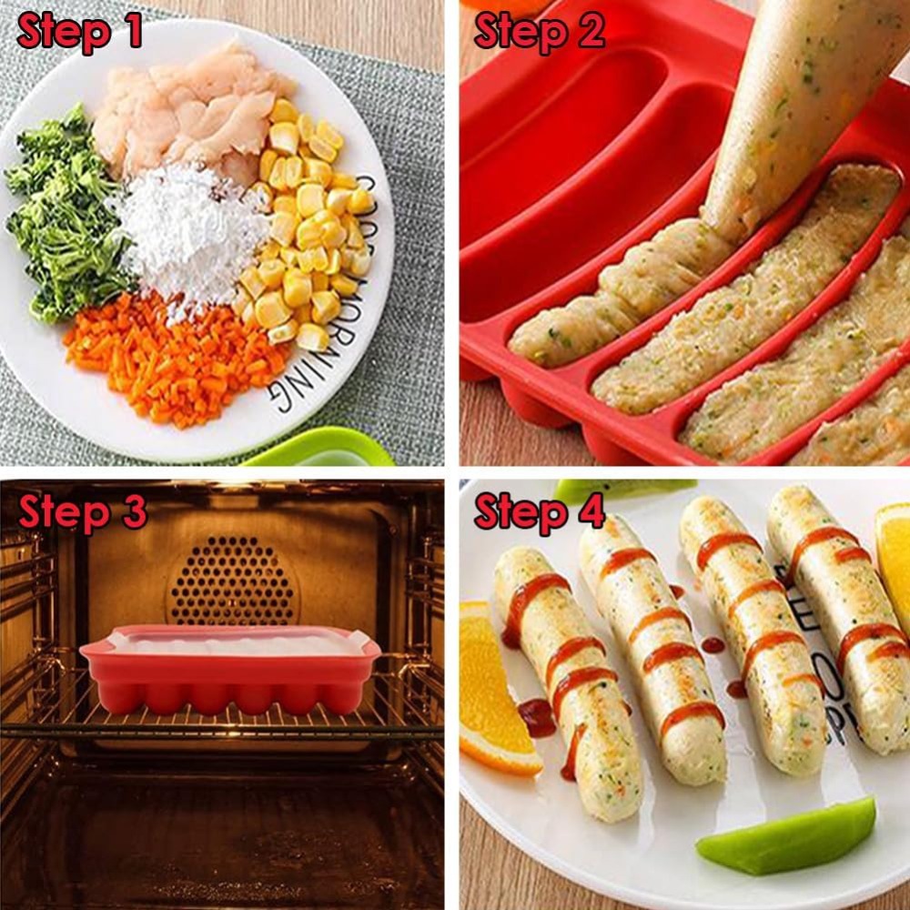 1Pcs Silicone Sausage Mold 6-c - Hot Dog Vending Cart ulasan dan harga